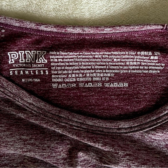 PINK Victoria’s Secret, seamless long sleeve crop top, size M - Picture 3 of 8
